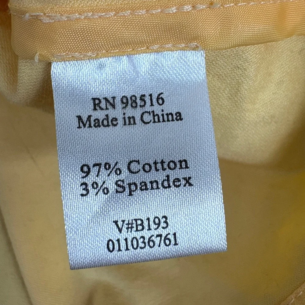 Coldwater Creek Womens Yellow Mandarin Collar 3/4‎ Sleeve Button Front Jacket L